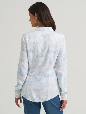 Women's Wrangler Country Toile Western Slim Snap Shirt