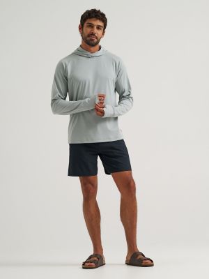 Wrangler All Terrain Gear Men's Hooded Sun Tee in Abyss