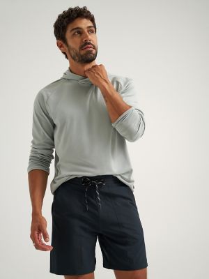 Wrangler All Terrain Gear Men's Hooded Sun Tee in Abyss