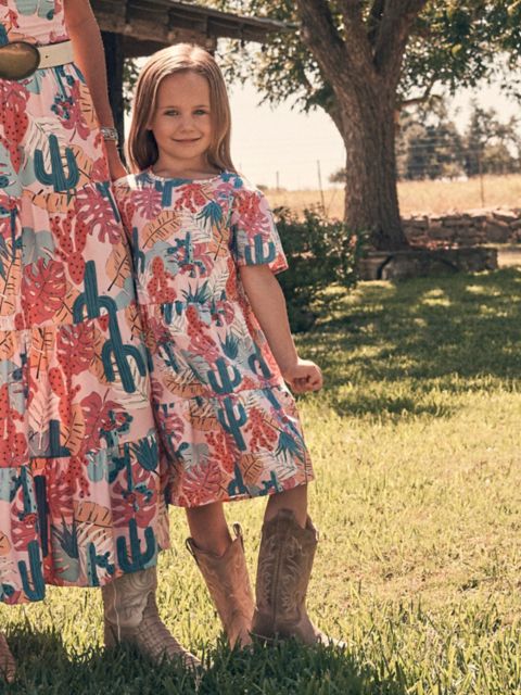 Детские платья Wrangler Girl's Printed Tiered Dress