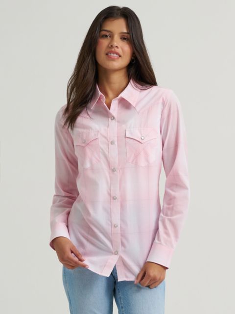 Женские рубашки Wrangler Women's Wrangler Essential Western Snap Shirt