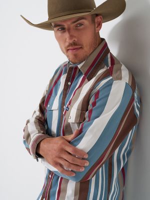 Vintage-Inspired Brushpopper Western Snap Workshirt in Prairie Brush