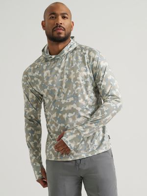 Wrangler All Terrain Gear Men's Hooded Sun Tee in Camo