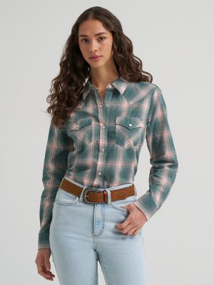 Women's Wrangler Essential Western Snap Shirt from Wrangler - $22.95