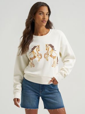 Women's Wrangler Soutache Horse Crew Sweatshirt