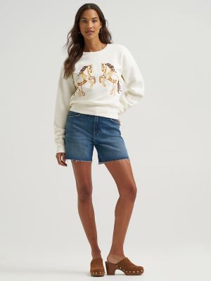 Women's Wrangler Soutache Horse Crew Sweatshirt