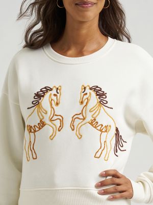 Women's Wrangler Soutache Horse Crew Sweatshirt