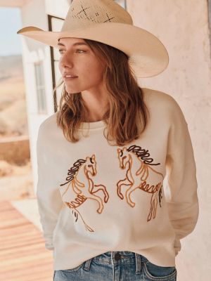 Women's Wrangler Soutache Horse Crew Sweatshirt