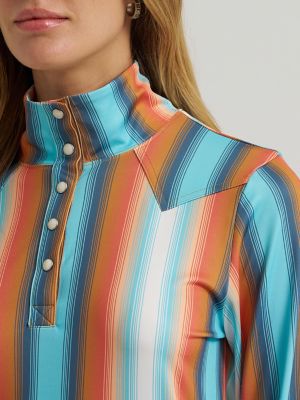 Women's Wrangler Skye Performance Quarter Snap Pullover in Blue