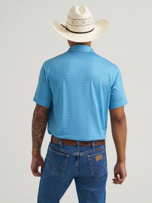 Wrangler All Terrain Gear Men's Performance Polo Shirt in Airy Blue