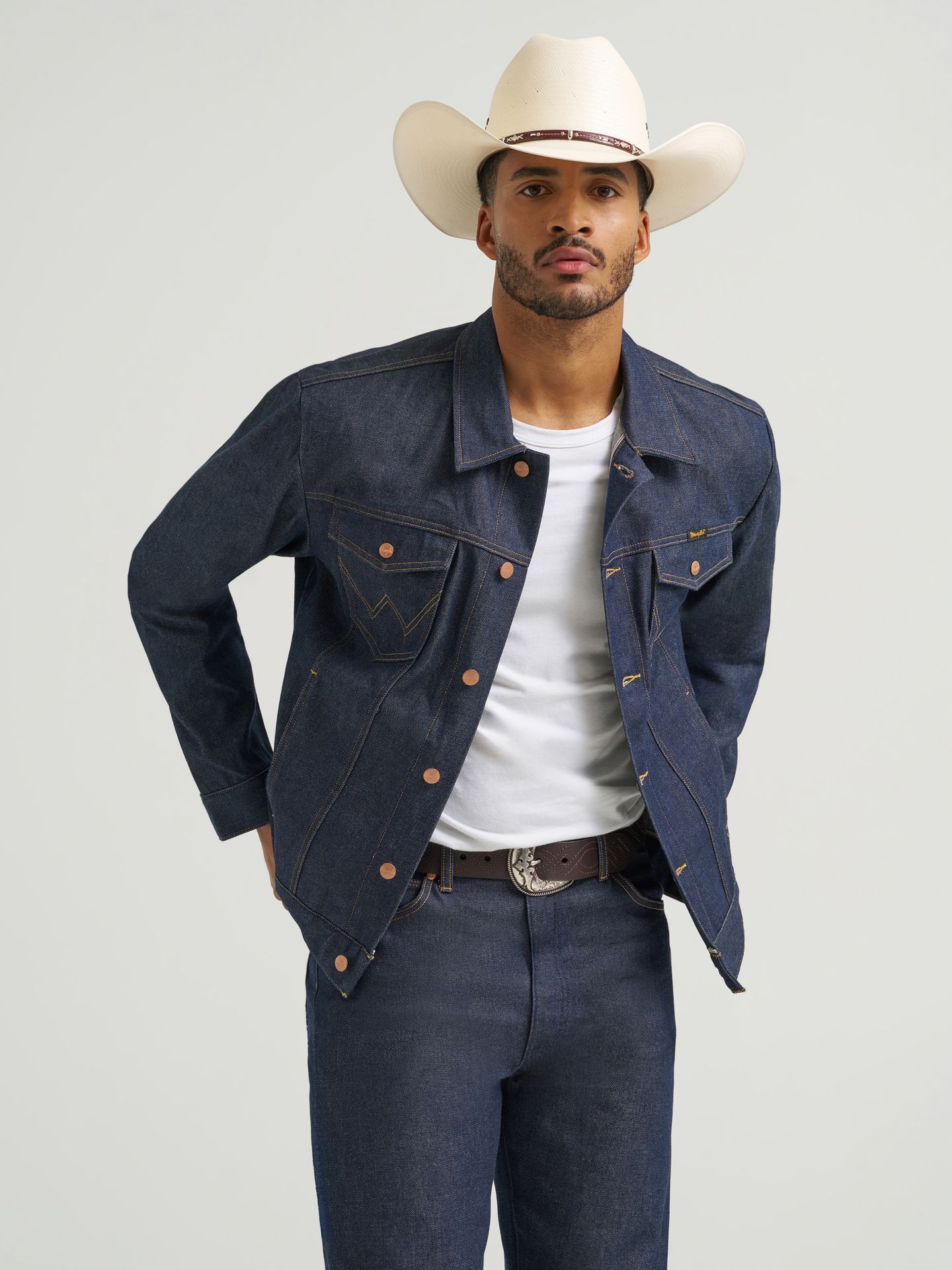 Мужская куртка Wrangler Cowboy Cut® Selvedge Unlined Denim, цвет: Индиго — фото 2