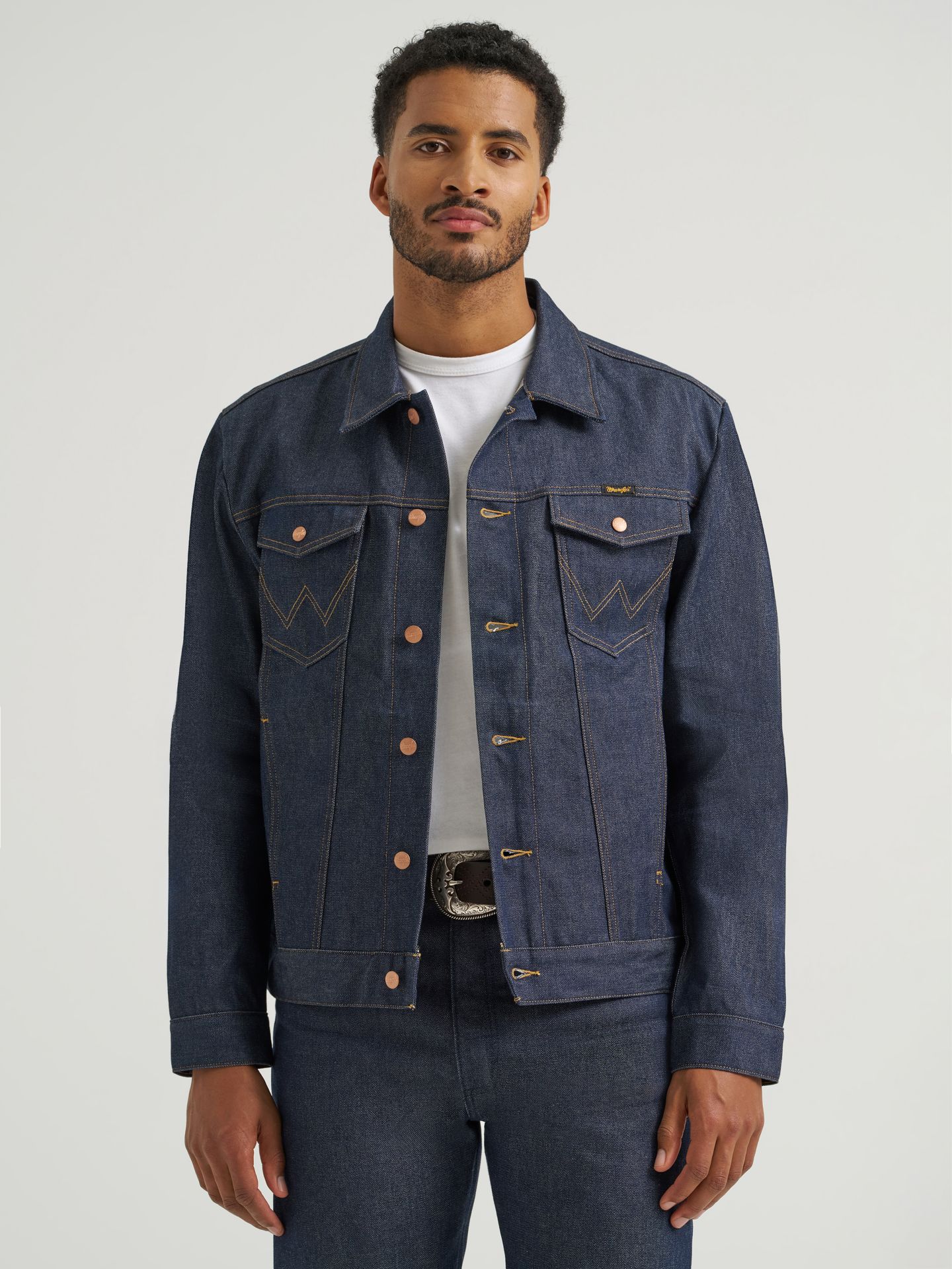 Мужская куртка Wrangler Cowboy Cut® Selvedge Unlined Denim, цвет: Индиго — фото 4