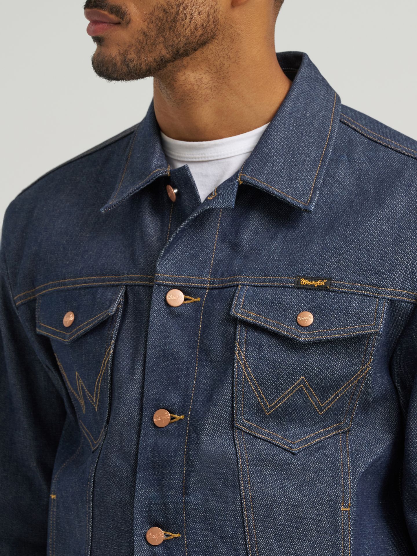 Мужская куртка Wrangler Cowboy Cut® Selvedge Unlined Denim, цвет: Индиго — фото 6