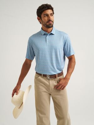 Wrangler All Terrain Gear Men's Performance Polo Shirt in Papaya Punch