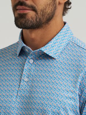 Wrangler All Terrain Gear Men's Performance Polo Shirt in Papaya Punch