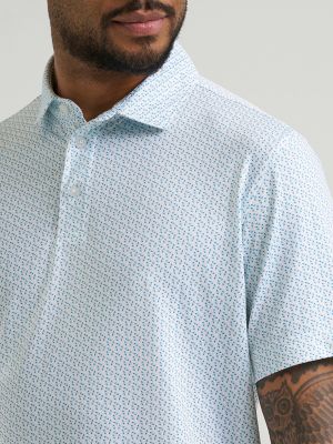 Wrangler All Terrain Gear Men's Performance Polo Shirt in Daphne Print