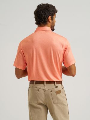 Wrangler All Terrain Gear Men's Performance Polo Shirt in Peach Echo