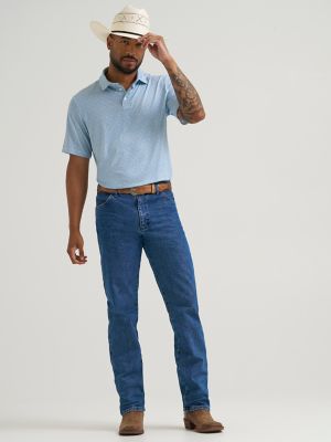 Wrangler All Terrain Gear Men's Performance Polo Shirt in Vallarta Blue