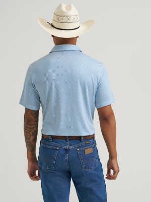 Wrangler All Terrain Gear Men's Performance Polo Shirt in Vallarta Blue