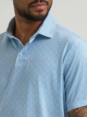 Wrangler All Terrain Gear Men's Performance Polo Shirt in Vallarta Blue