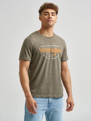 ◆Wrangler◆ Cowboy In The Desert TShirt Ivory Wrangler® Men's Painted Desert® Basic Western Shirt - Big