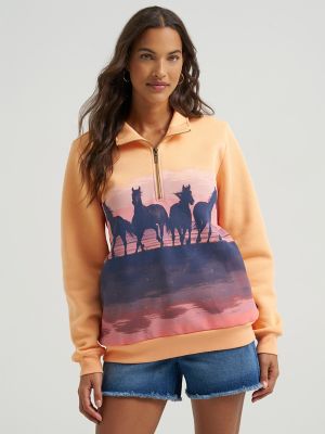 Women's Western Quarter Zip Sweatshirt