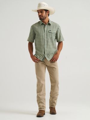 Wrangler All Terrain Gear Men's Clean Snap Shirt in Foulard Tea alternative view