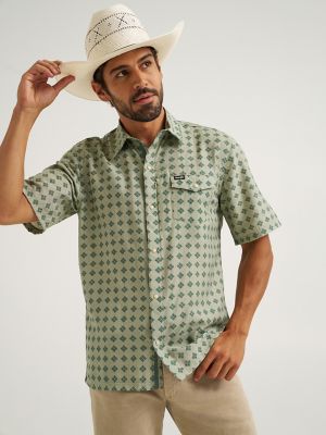 Wrangler All Terrain Gear Men's Clean Snap Shirt in Foulard Tea alternative view 2