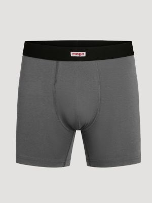 Men's Cotton Stretch Boxer Brief (3-Pack) in Blue/Charcoal/Grey