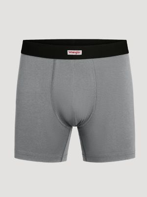 Men's Cotton Stretch Boxer Brief (3-Pack) in Blue/Charcoal/Grey