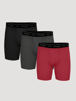 Men's RIGGS Cooling Boxer Brief (3-Pack) in Black/Charcoal/Red