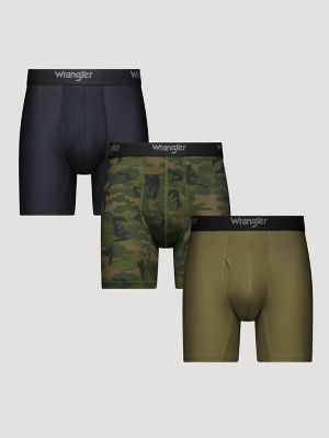 Men's RIGGS Comfort Stretch Boxer Brief (3-Pack) in Green/Camo/Black