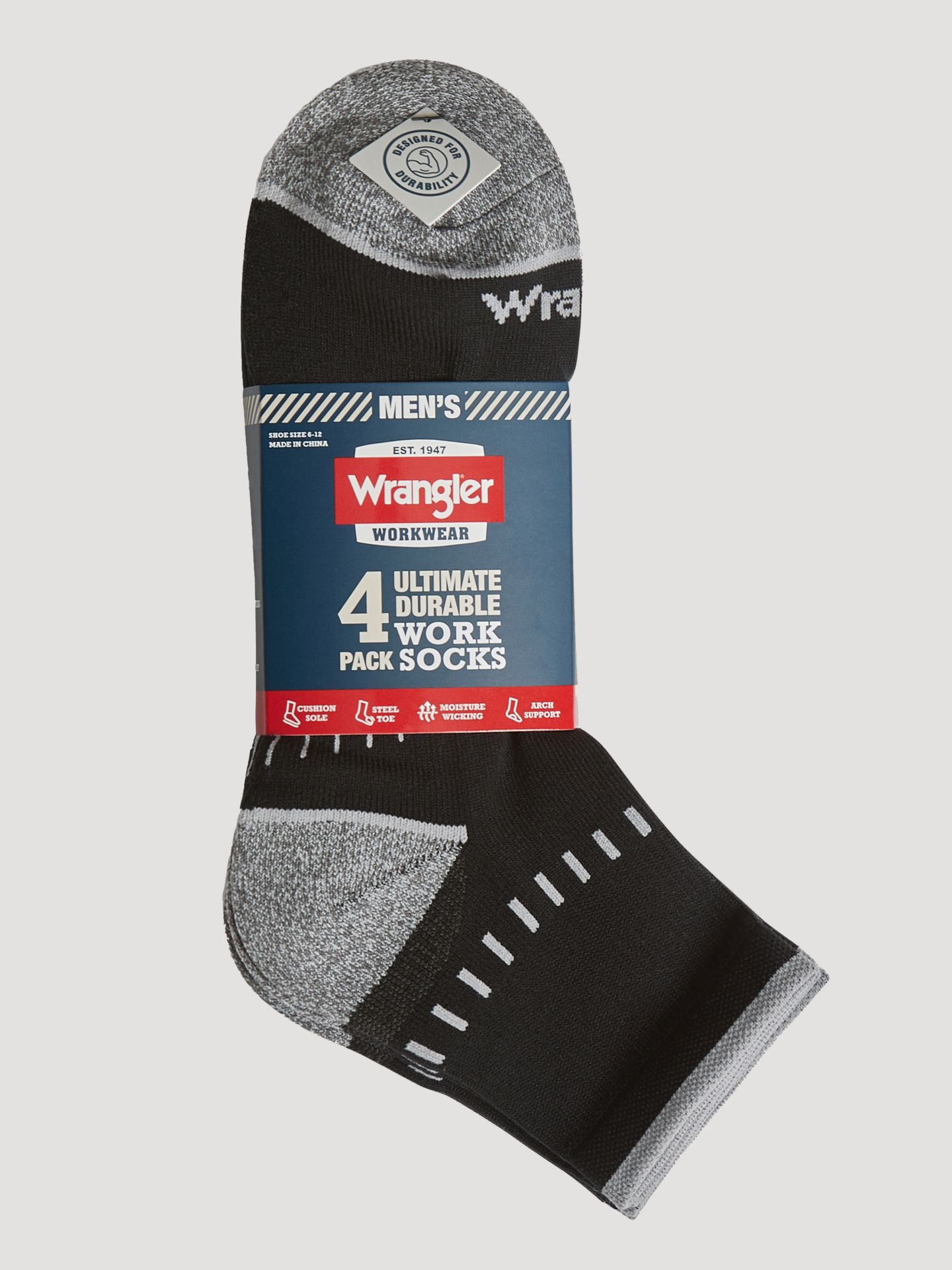 Носки Essential для мужчин, низкие, 4 шт. — Wrangler, цвет: Чёрный — фото 1