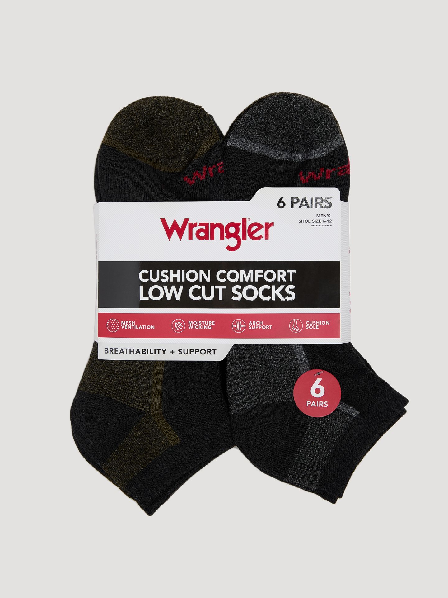 Носки для мужчин, низкие, 6 шт. — Wrangler, цвет: Чёрный — фото 3