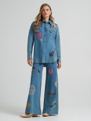 Lainey Wilson x Wrangler Embroidered Denim Shirt