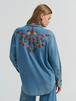Lainey Wilson x Wrangler Embroidered Denim Shirt