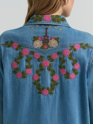 Lainey Wilson x Wrangler Embroidered Denim Shirt