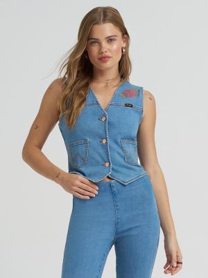 Lainey Wilson x Wrangler Embroidered Denim Vest | The Look of