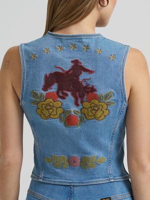 Lainey Wilson x Wrangler Embroidered Denim Vest