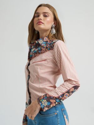 Lainey Wilson x Wrangler Prairie Print Western Snap Shirt