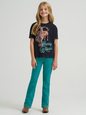 Girl's Lainey Wilson x Wrangler Work Oversized Tee in Black Beauty