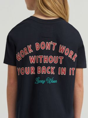 Girl's Lainey Wilson x Wrangler Work Oversized Tee in Black Beauty