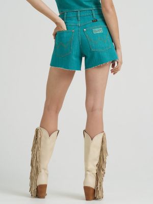 Lainey Wilson x Wrangler Turquoise Denim Short