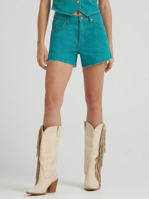Lainey Wilson x Wrangler Turquoise Denim Short