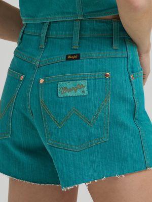 Lainey Wilson x Wrangler Turquoise Denim Short