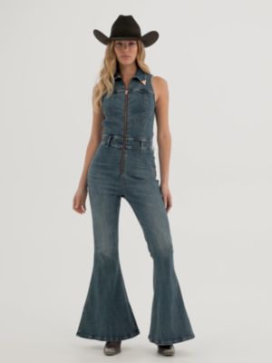 Женские джинсы Wrangler Lainey Wilson x Wrangler Sleeveless Denim Flare Catsuit — фото 4
