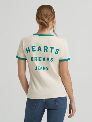 Lainey Wilson x Wrangler Hearts Dreams Ringer Tee in Birch