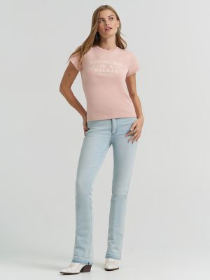 Lainey Wilson x Wrangler Breeze Shrunken Band Tee in Rose alternative view 3