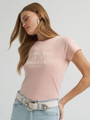 Lainey Wilson x Wrangler Breeze Shrunken Band Tee in Rose alternative view 4