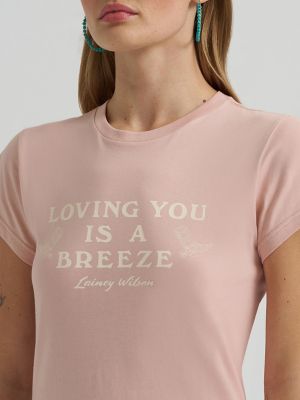 Lainey Wilson x Wrangler Breeze Shrunken Band Tee in Rose alternative view 6
